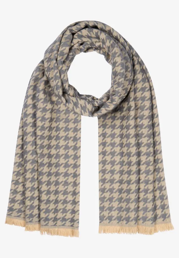 More & More breiter Schal, beige/grau karierte, Herbst-Kollektion Im Verkauf