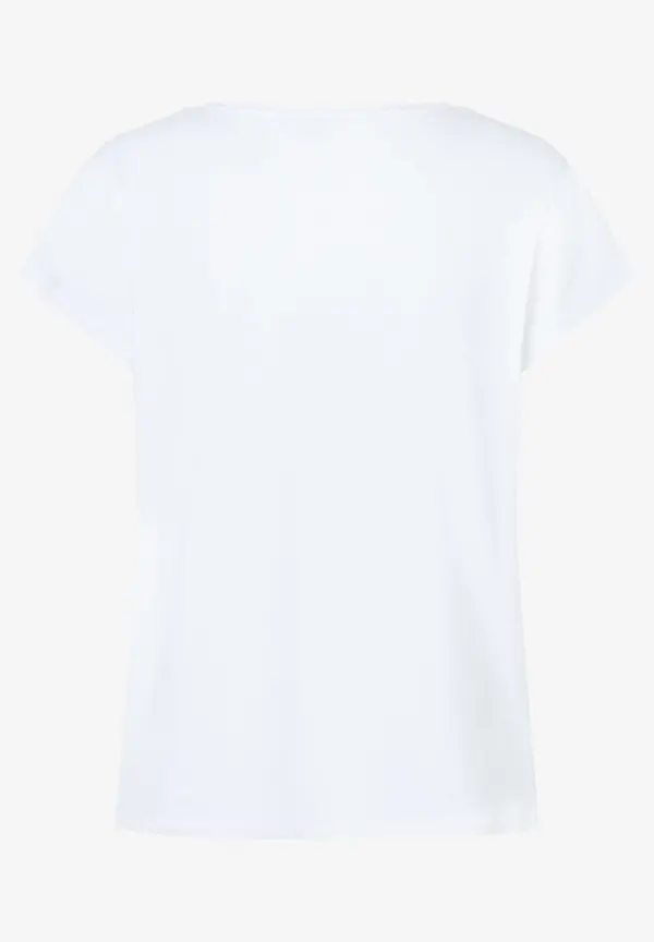 More & More T-Shirt mit Strass-Schriftzug, weiß Rabatte dieses Monats