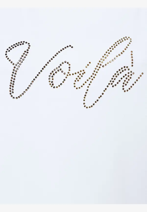 More & More T-Shirt mit Strass-Schriftzug, weiß Rabatte dieses Monats