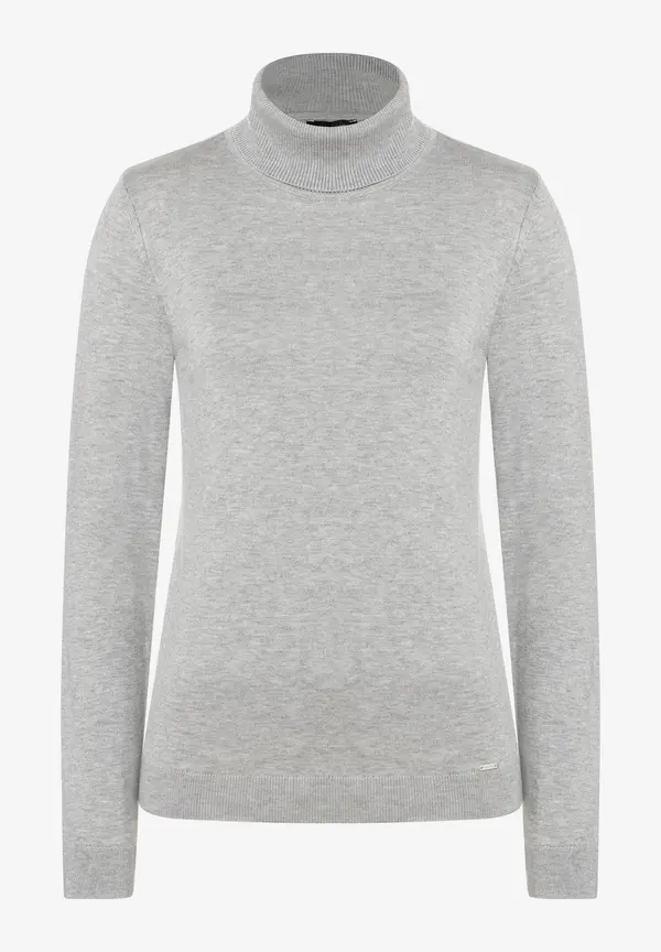 More & More Rollkragenpullover, grau melange, Herbst-Kollektion 2025
