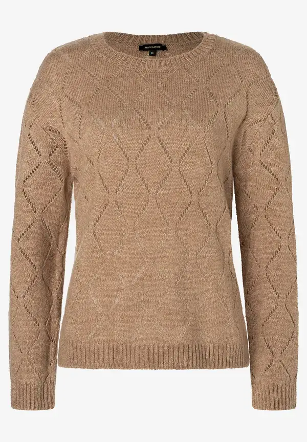More & More Ajour-Pullover, beige macchiato, Herbst-Kollektion Online