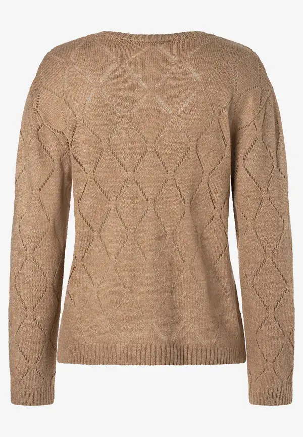 More & More Ajour-Pullover, beige macchiato, Herbst-Kollektion Online