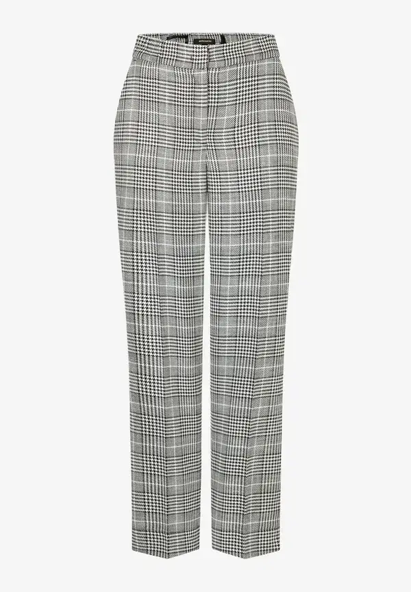More & More Glencheck Hose, schwarz/ecru, Herbst-Kollektion Outlet