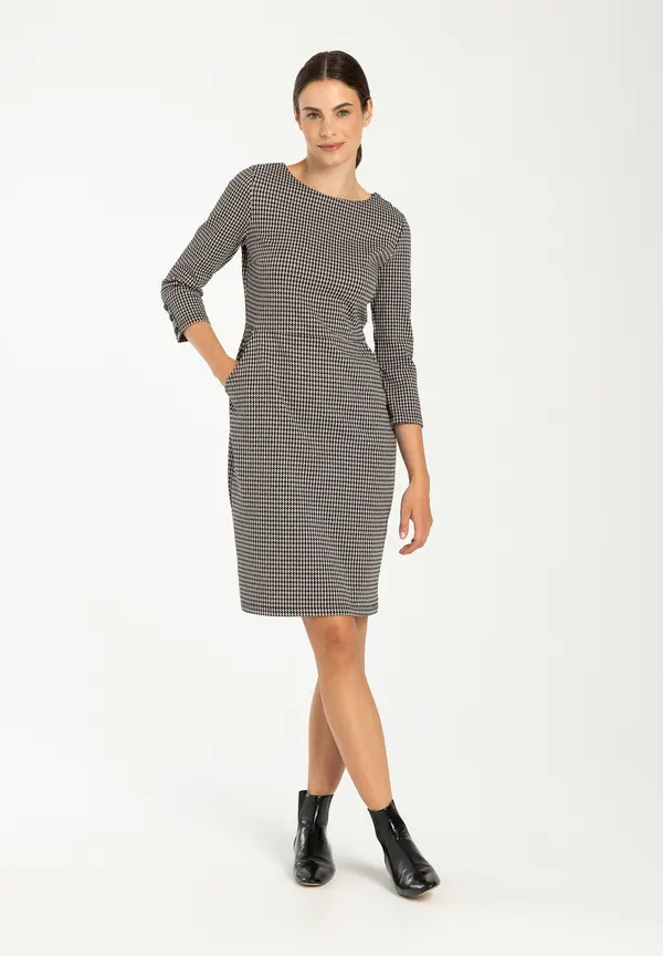 More & More Jerseykleid, Hahnentritt-Dessin, Herbst-Kollektion Verkauf