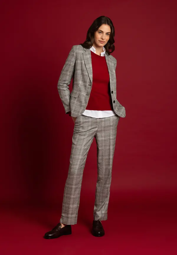 More & More Glencheck Blazer, schwarz/ecru, Herbst-Kollektion Günstiger Verkauf