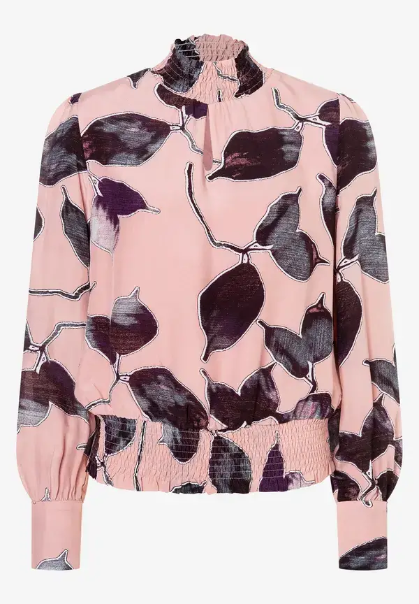 More & More Viskosebluse, Blätterprint, Herbst-Kollektion Rabatt