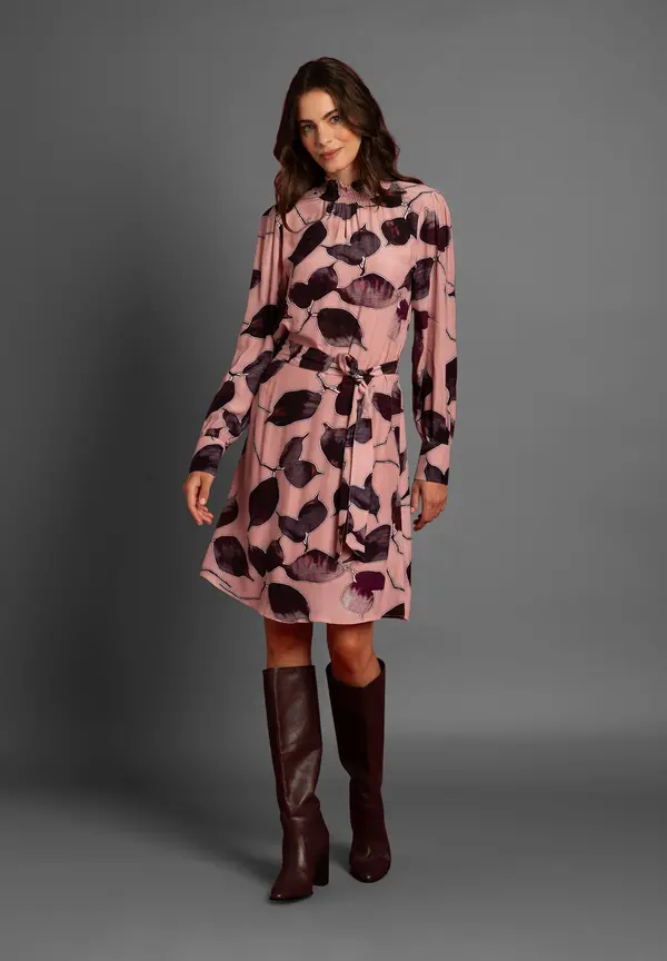 More & More Viskosekleid, Blätterprint, Herbst-Kollektion Begrenztes Angebot