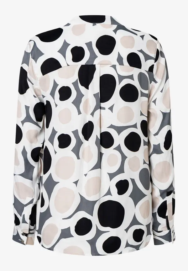 More & More Printbluse, ecru/grau/schwarz, Herbst-Kollektion Weihnachtsangebot