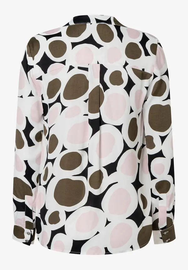 More & More Printbluse, rosé/olive/schwarz, Herbst-Kollektion Osterangebot