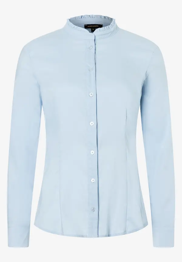 More & More Baumwoll/Stretch Bluse, hellblau, Herbst-Kollektion Vatertagsangebot