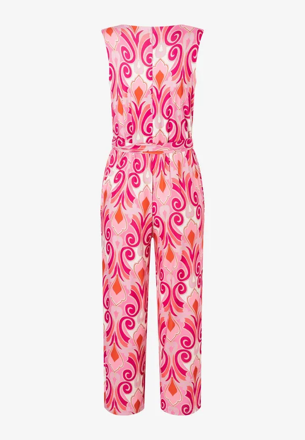 More & More Jersey Jumpsuit, Ornament-Print, rosa/rot/pink Blitzangebot