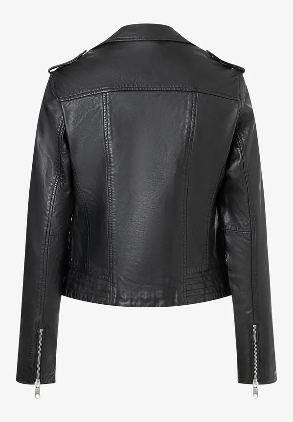 More & More Biker-Lederjacke, schwarz, Herbst-Kollektion Tiefpreis