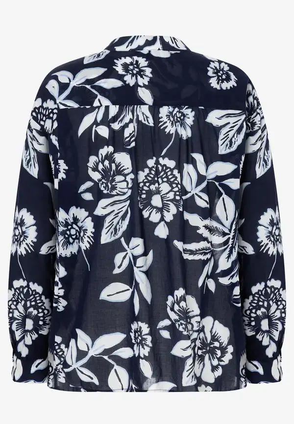 More & More Baumwollbluse, marine/weiß, Frühjahrs-Kollektion Kostenlose Rückgabe