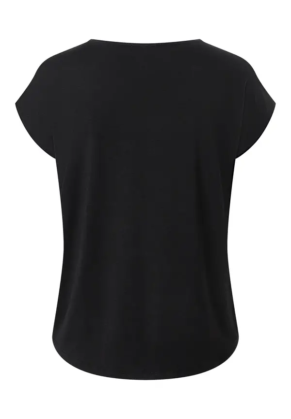 More & More Shirt mit Satinfront, schwarz Bis zu 65% Rabatt