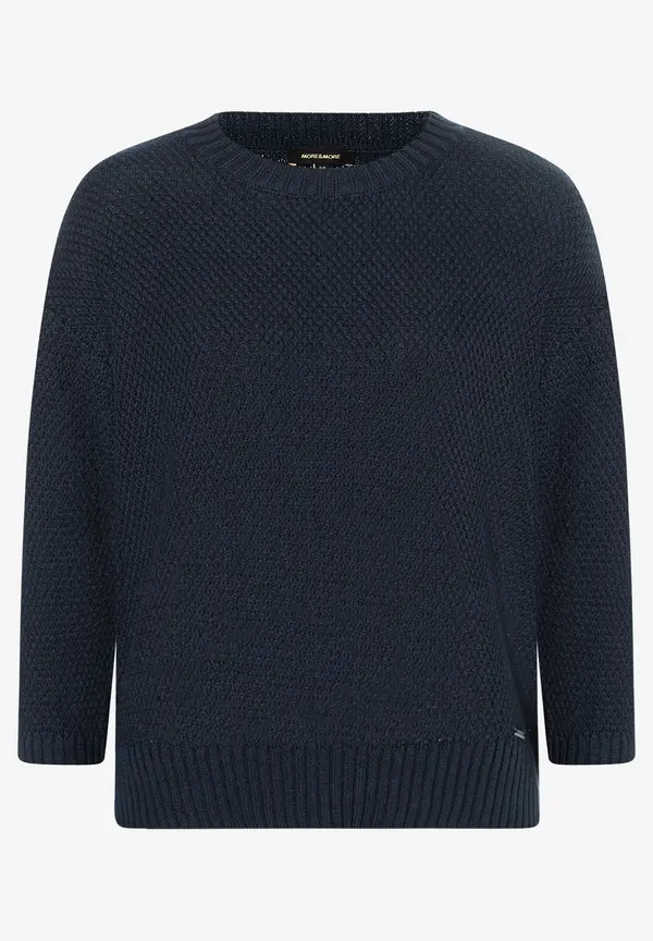 More & More Strukturpullover, 3/4 Arm, marine, Frühjahrs-Kollektion Super Rabatt