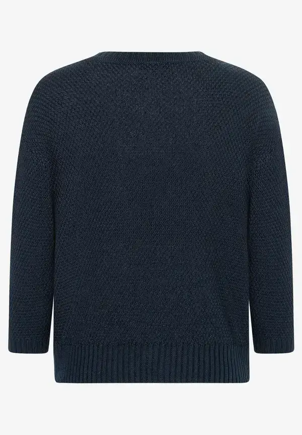 More & More Strukturpullover, 3/4 Arm, marine, Frühjahrs-Kollektion Super Rabatt