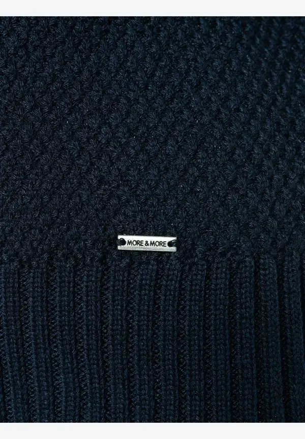 More & More Strukturpullover, 3/4 Arm, marine, Frühjahrs-Kollektion Super Rabatt