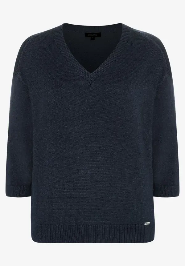 More & More V-Neck Pullover, marine, Frühjahres-Kollektion 50% Rabatt mit kostenlosem Versand