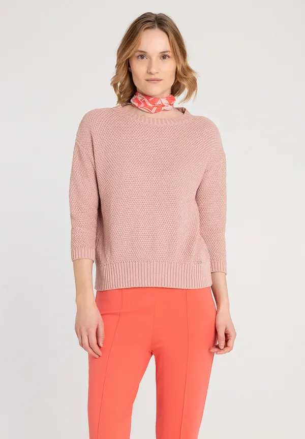 More & More Strukturpullover, 3/4 Arm, rosa, Frühjahrs-Kollektion Clearance-Verkauf