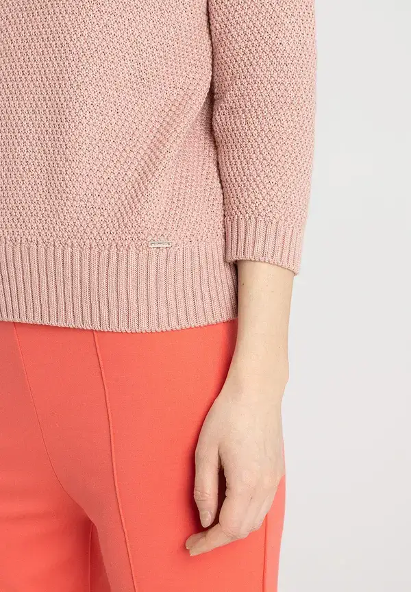 More & More Strukturpullover, 3/4 Arm, rosa, Frühjahrs-Kollektion Clearance-Verkauf