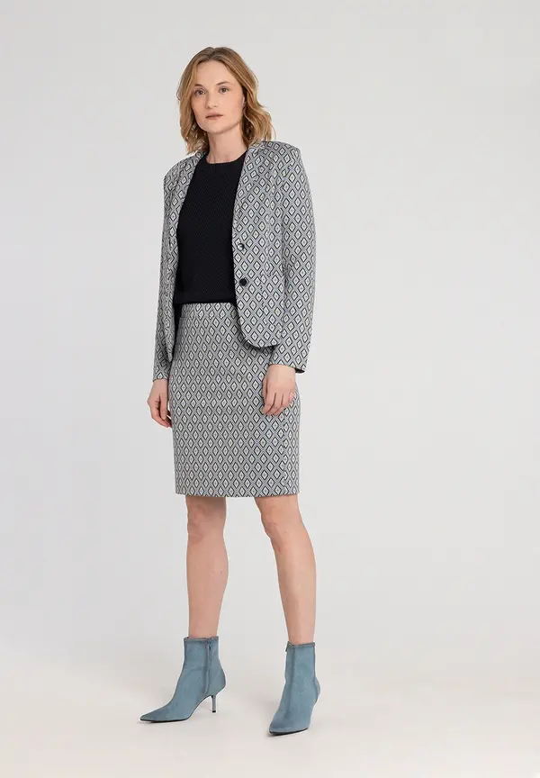 More & More Jerseyblazer mit Jacquardmuster, Frühjahrs-Kollektion Begrenzt auf 3 Tage