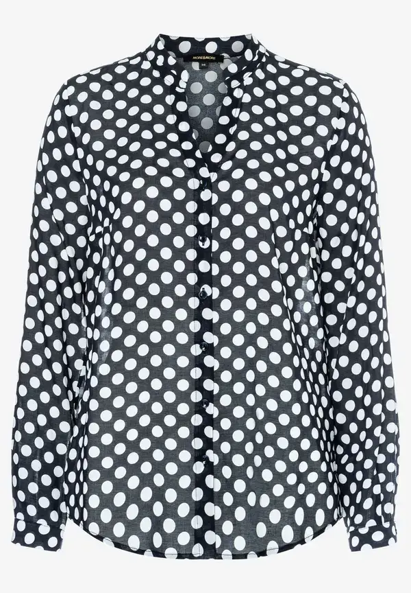More & More Viskosebluse mit Tupfenprint, marine/weiß, Frühjahrs-Kollektion Rabatte dieses Monats