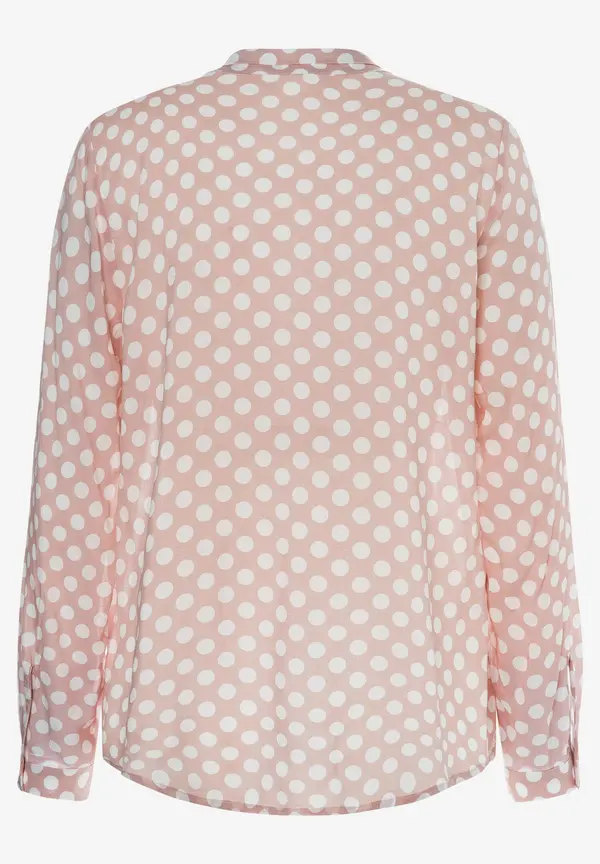 More & More Viskosebluse mit Tupfenprint, rosa/weiß, Frühjahrs-Kollektion 2025