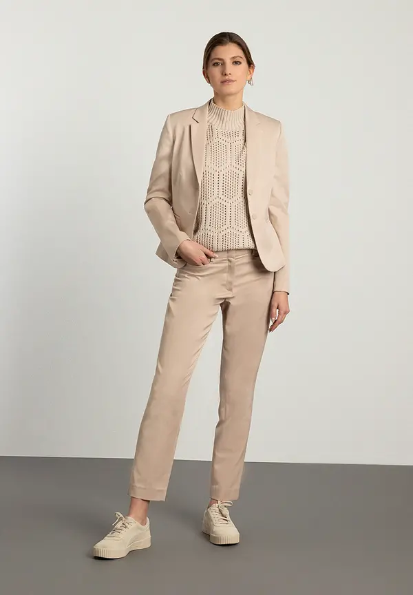 More & More Anzughose mit feiner Struktur, beige, Frühjahrs-Kollektion Preisnachlass