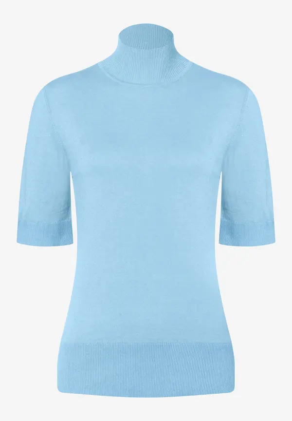 More & More Kurzarm-Pullover mit Kaschmir, hellblau, Frühjahrs-Kollektion Black Friday