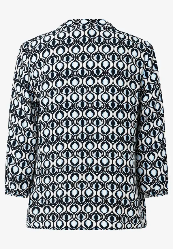 More & More Viskosebluse, grafischer Print, marine/hellblau, Frühjahrs-Kollektion Weihnachtsangebot