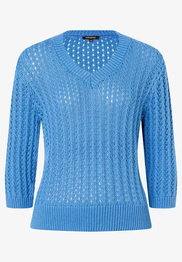 More & More Ajour Pullover mit 3/4 Arm, blue breeze, Frühjahrs-Kollektion Heißer Verkauf