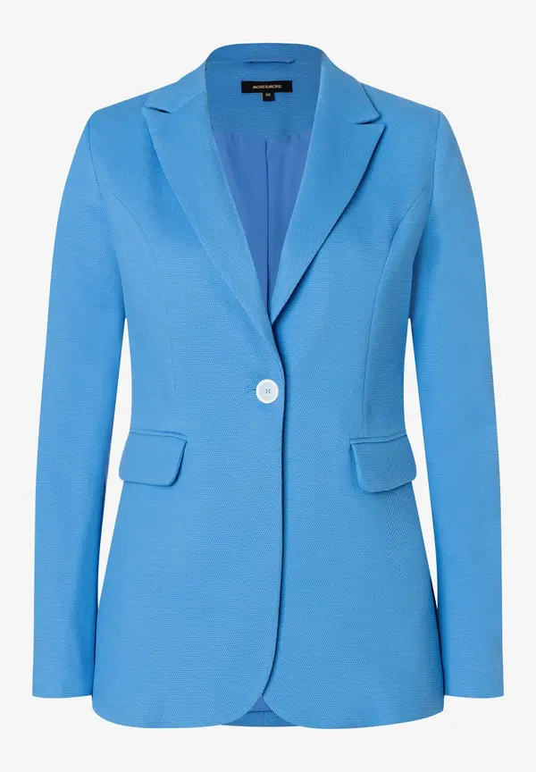 More & More strukturierter Blazer, blue breeze, Frühjahrs-Kollektion Top Angebot