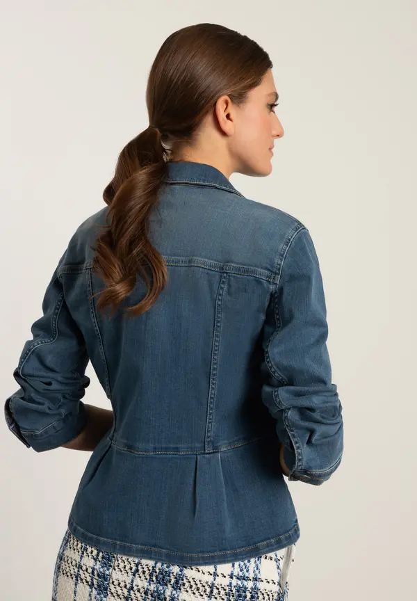 More & More Jeansjacke mit Schößchen, Frühjahrs-Kollektion Neueste Mode