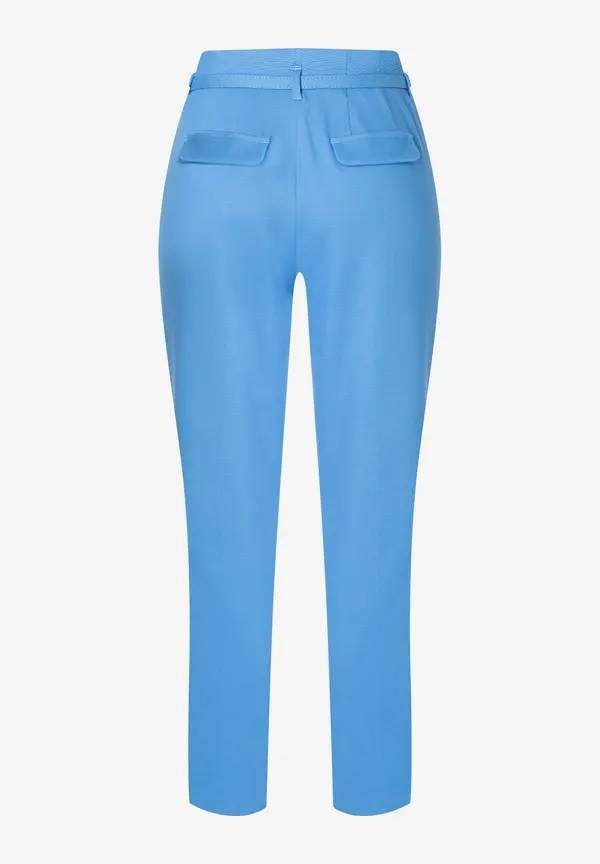 More & More strukturierte Anzughose mit Gürtel, blue breeze, Frühjahrs-Kollektion Blitzangebot