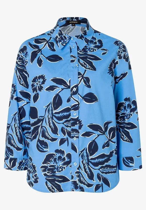 More & More Hemdbluse, Flowerprint, hellblau/marine, Frühjahrs-Kollektion Tägliche Deals