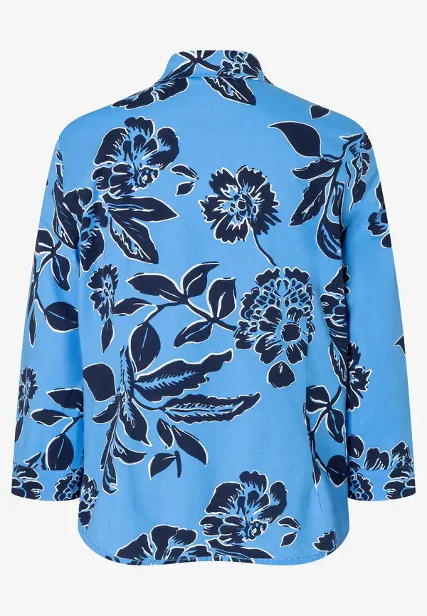 More & More Hemdbluse, Flowerprint, hellblau/marine, Frühjahrs-Kollektion Tägliche Deals