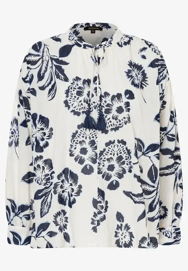 More & More Baumwollbluse, weiß/marine, Frühjahrs-Kollektion VIP-Rabatte