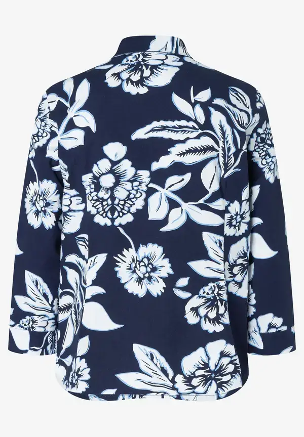 More & More Hemdbluse, Flowerprint, marine/weiß, Frühjahrs-Kollektion Wochenangebot