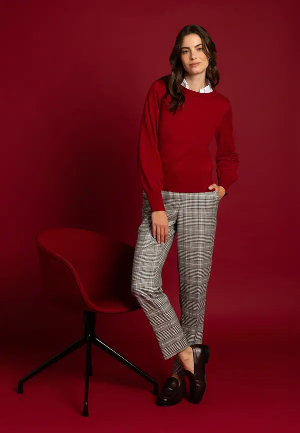 More & More Feinstrickpullover, rot, Herbst-Kollektion 50% Rabatt mit kostenlosem Versand