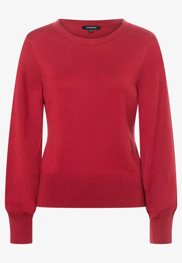 More & More Feinstrickpullover, rot, Herbst-Kollektion 50% Rabatt mit kostenlosem Versand