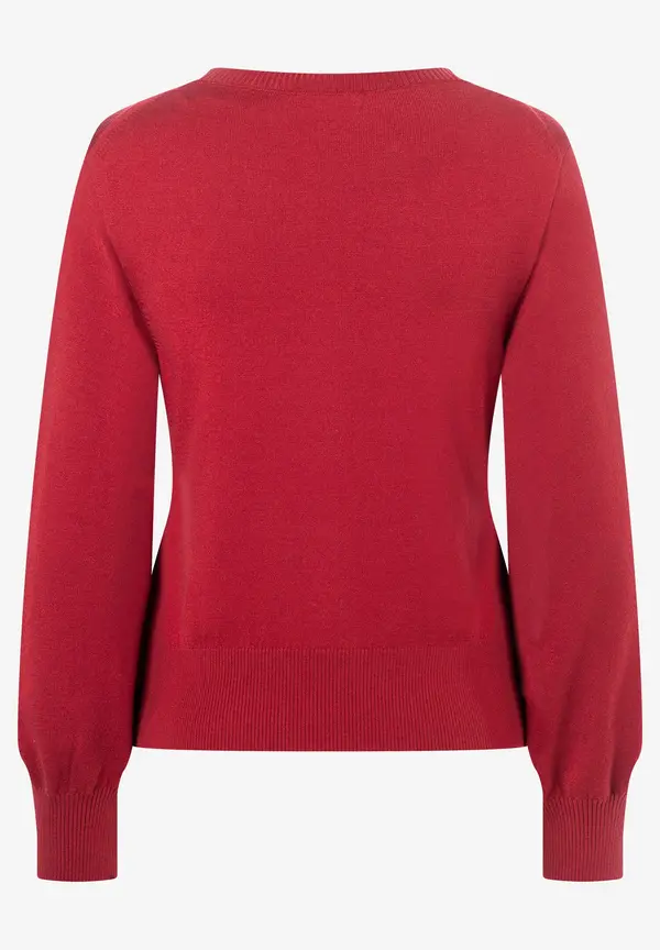 More & More Feinstrickpullover, rot, Herbst-Kollektion 50% Rabatt mit kostenlosem Versand