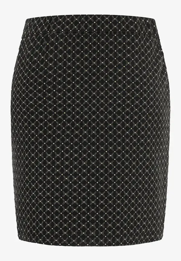 More & More Jerseyrock mit Struktur, schwarz/beige, Herbst-Kollektion Begrenzt auf 3 Tage