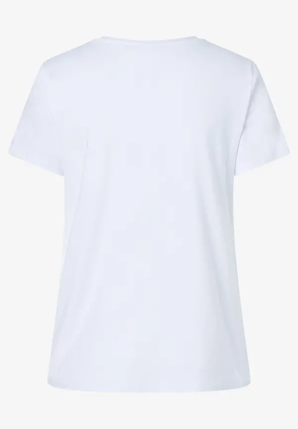 More & More T-Shirt mit Perlenaufschrift, weiß, Herbst-Kollektion Im Verkauf