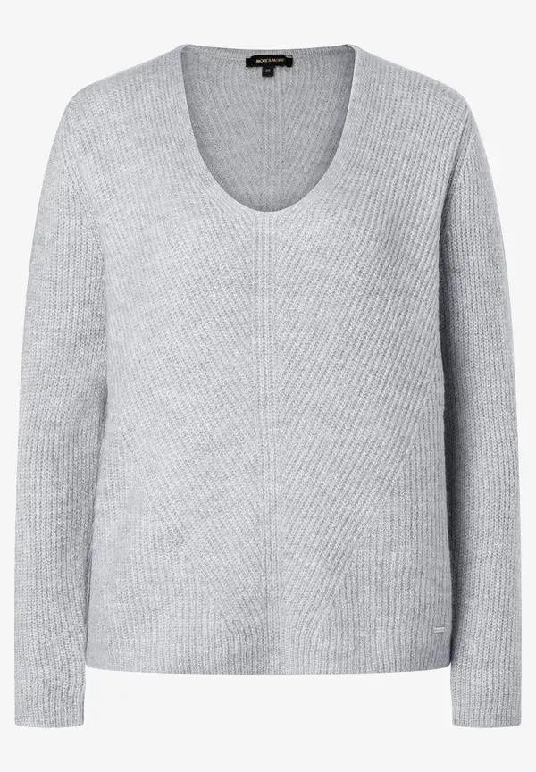 More & More V-Neck Pullover, grau, Herbst-Kollektion Outlet