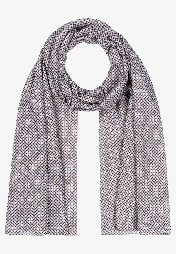 More & More Schal mit Minimal-Print, beige/schwarz/ecru, Herbst-Kollektion Auslauf