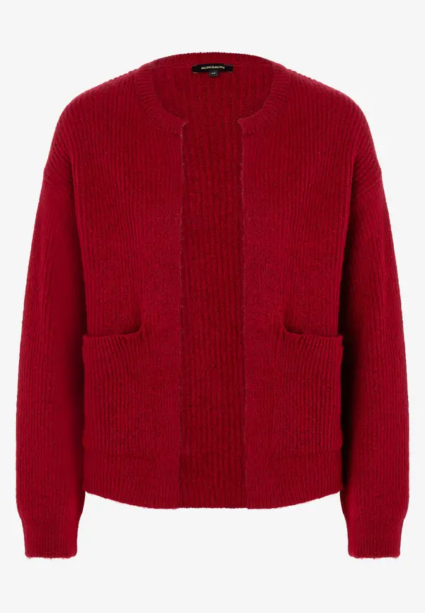More & More Rippen-Strickjacke, rot, Herbst-Kollektion im Angebot