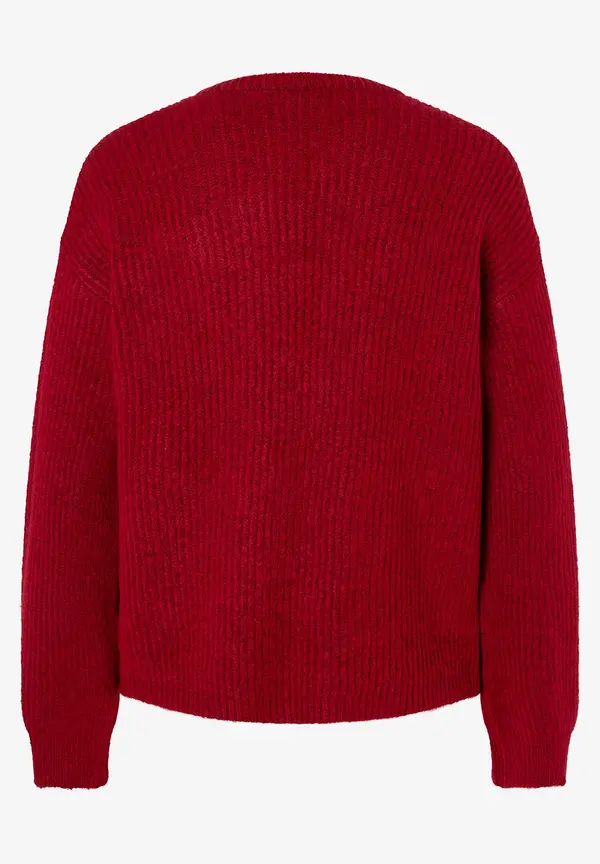 More & More Rippen-Strickjacke, rot, Herbst-Kollektion im Angebot