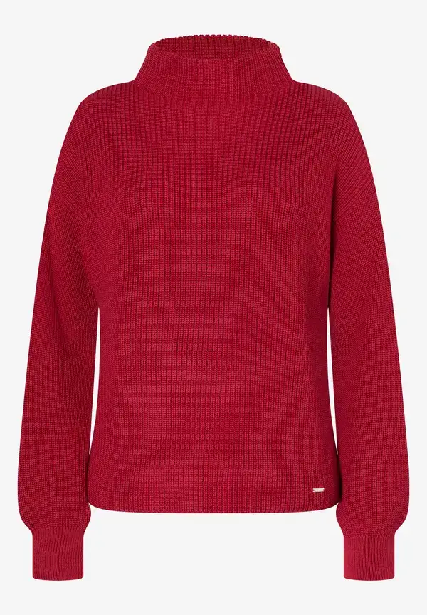 More & More Rippstrick-Pullover, rot, Herbst-Kollektion Blitzverkäufe