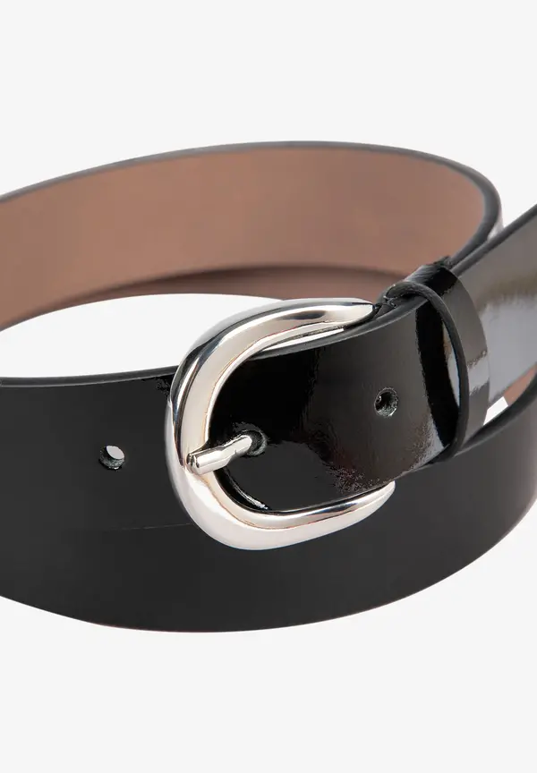 More & More Lackleder-Gürtel, schwarz, Herbst-Kollektion Fabrikpreis