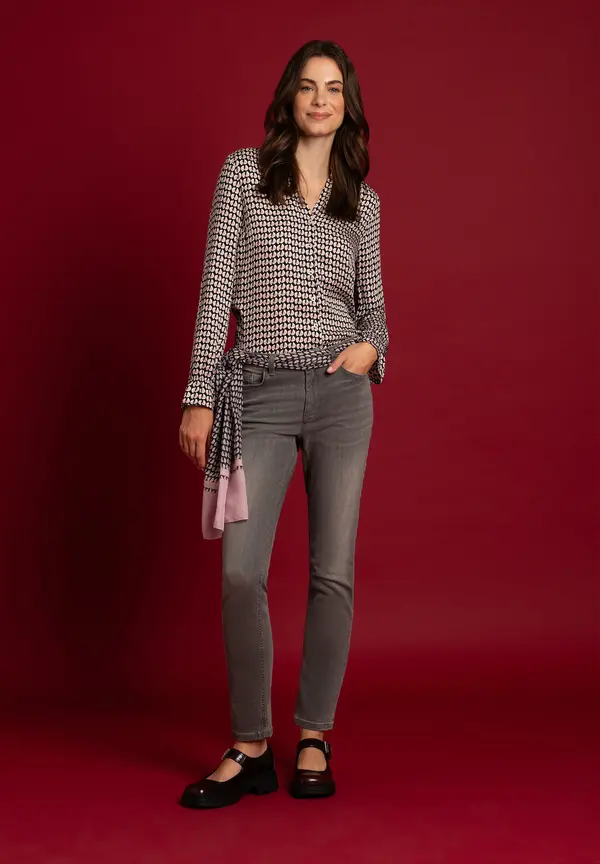 More & More Viskosebluse, grafischer Print, Herbst-Kollektion Preisnachlass